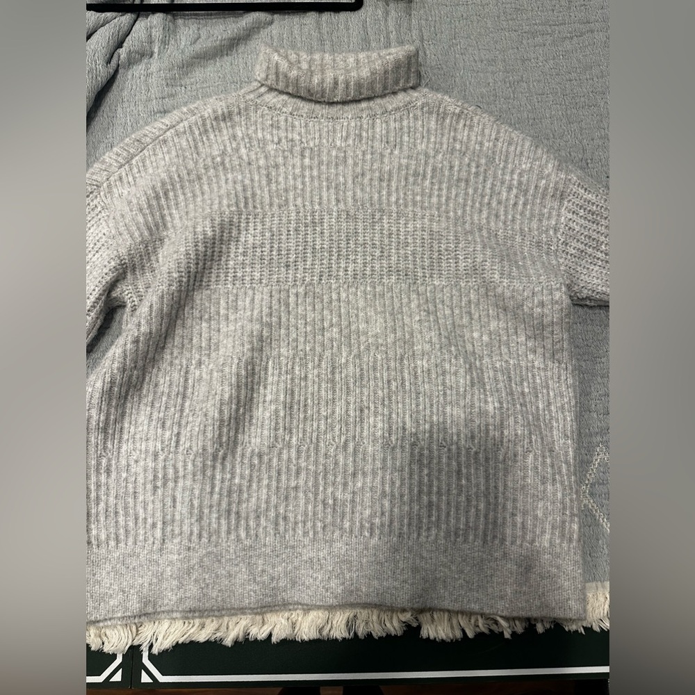Gray Turtleneck Knit Sweater | Cozy Ribbed Winter Sweater